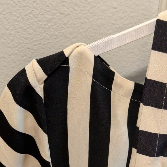 BCBGMaxAzria Black and White Striped Mini Dress - Picture 3 of 7